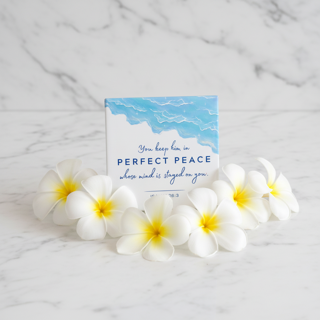 Perfect Peace magnet on marble